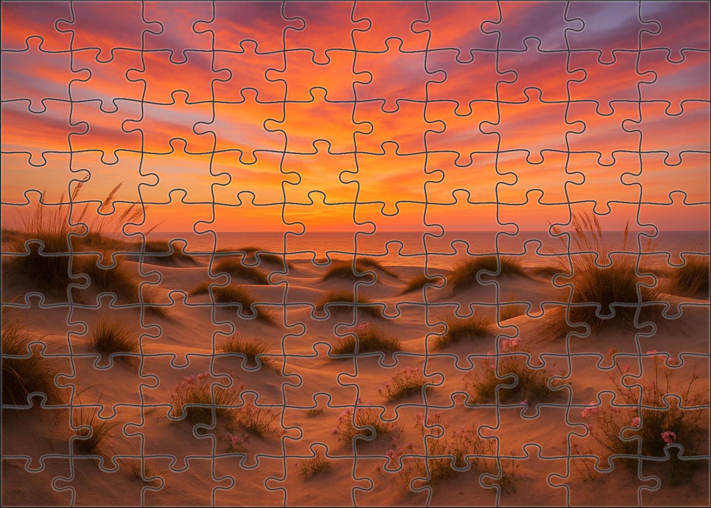 Amber Dunes Beach Rolling Sand Hills And Soft Sunset Glow Easy Puzzles