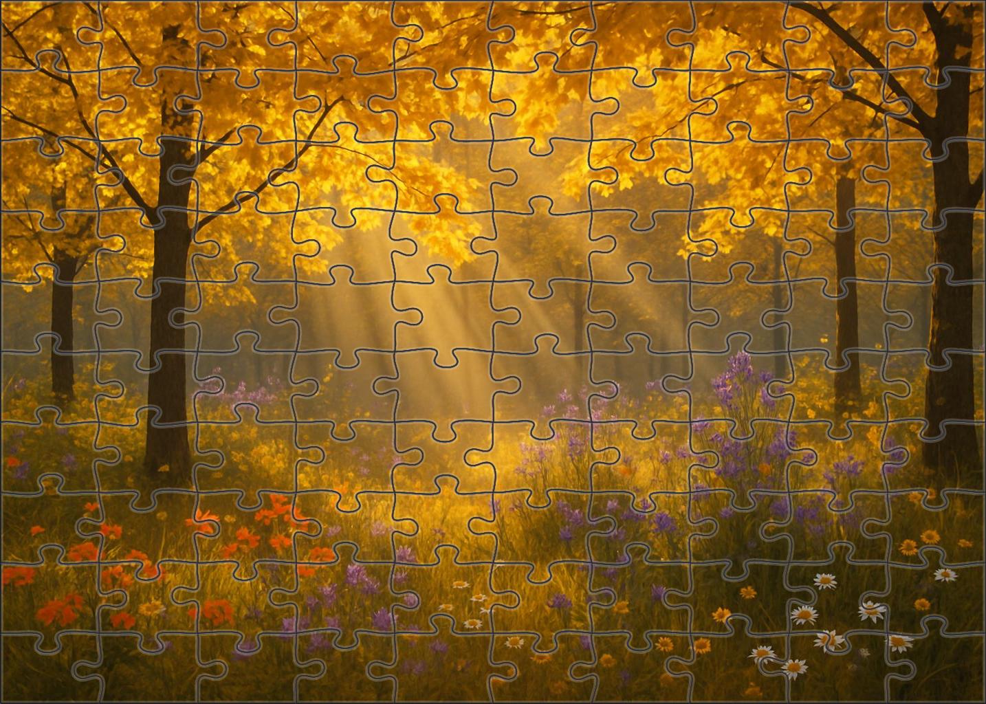 Golden Afternoon Coppice Premium Puzzle Pieces