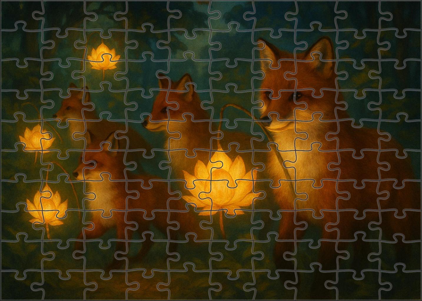 Velvet Fox Lantern Festival Large Format Puzzle