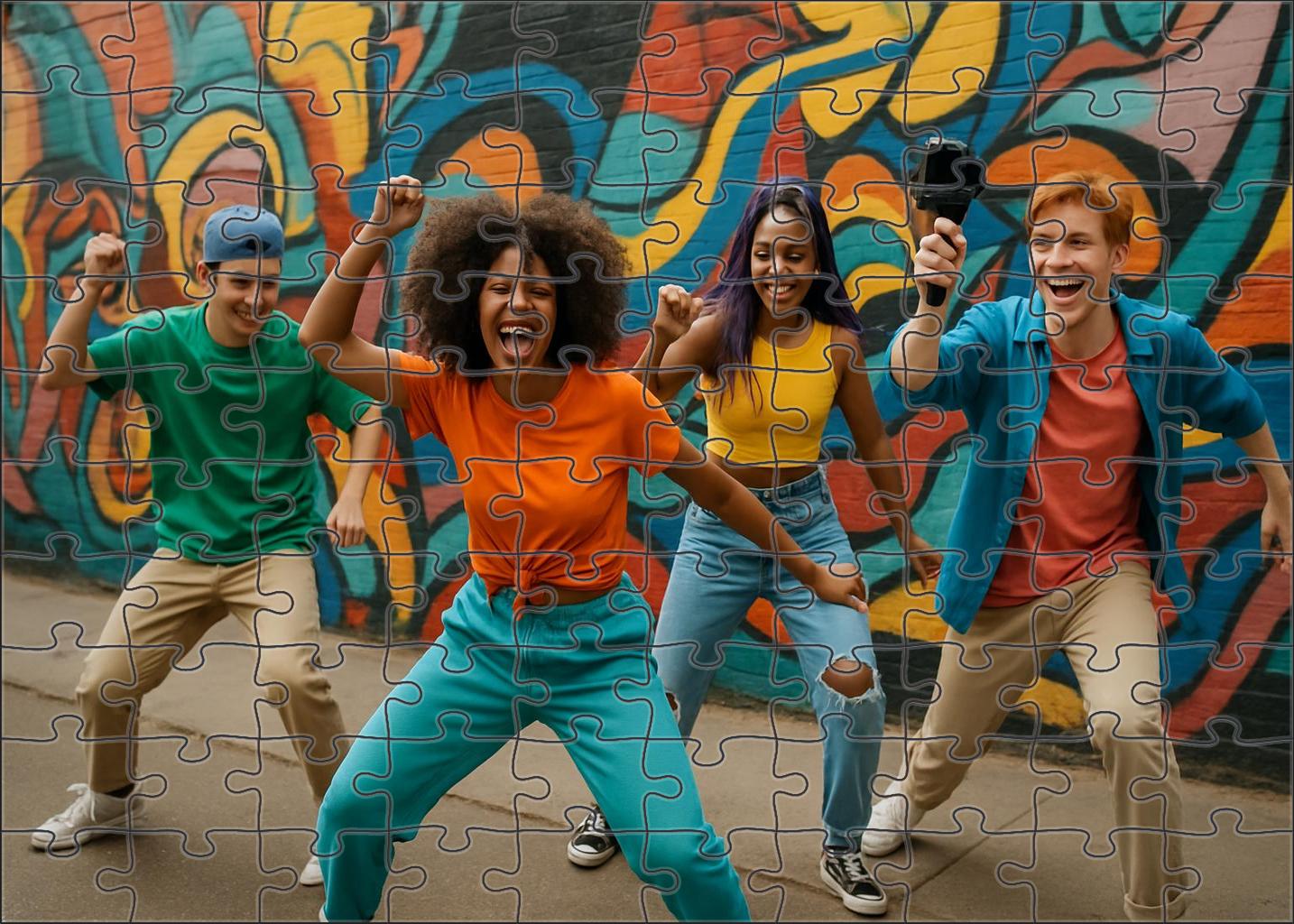 Viral Dance Meme Phenomenon Catchy Moves Igniting Global Social Waves 20 Piece Puzzle