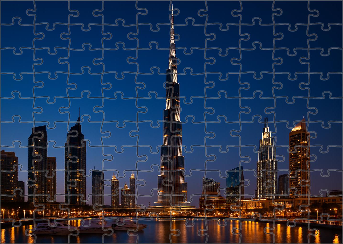 Dubai Marina Skyline Ultra-modern Supertalls Dominated By The Burj Khalifa Puzzle For Adults