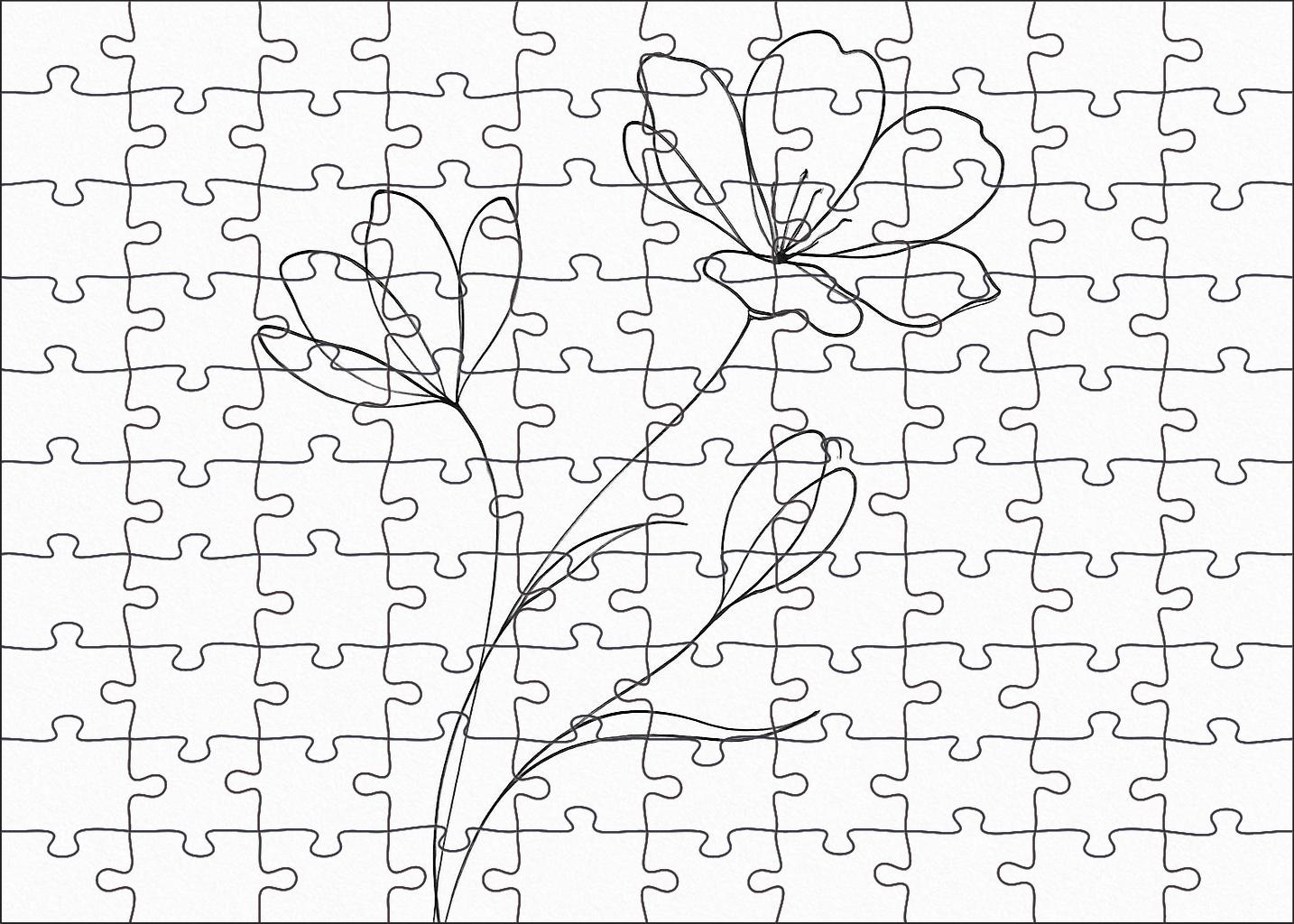 Elegant Floral Linework Minimalist Ink Drawing Of Blossoms Challenging Puzzles