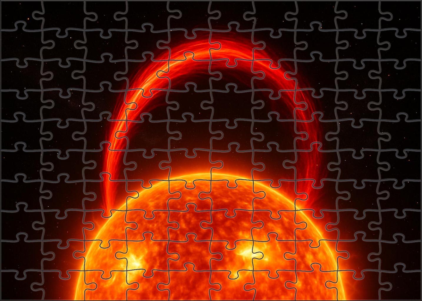 Crimson Stellar Flare Loop Puzzle Collection