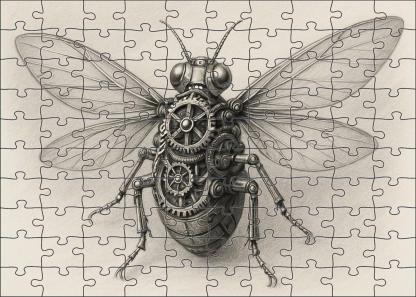 Mechanical Insect Blueprint Precision Ink And Graphite Drawing Premium Puzzle Pieces