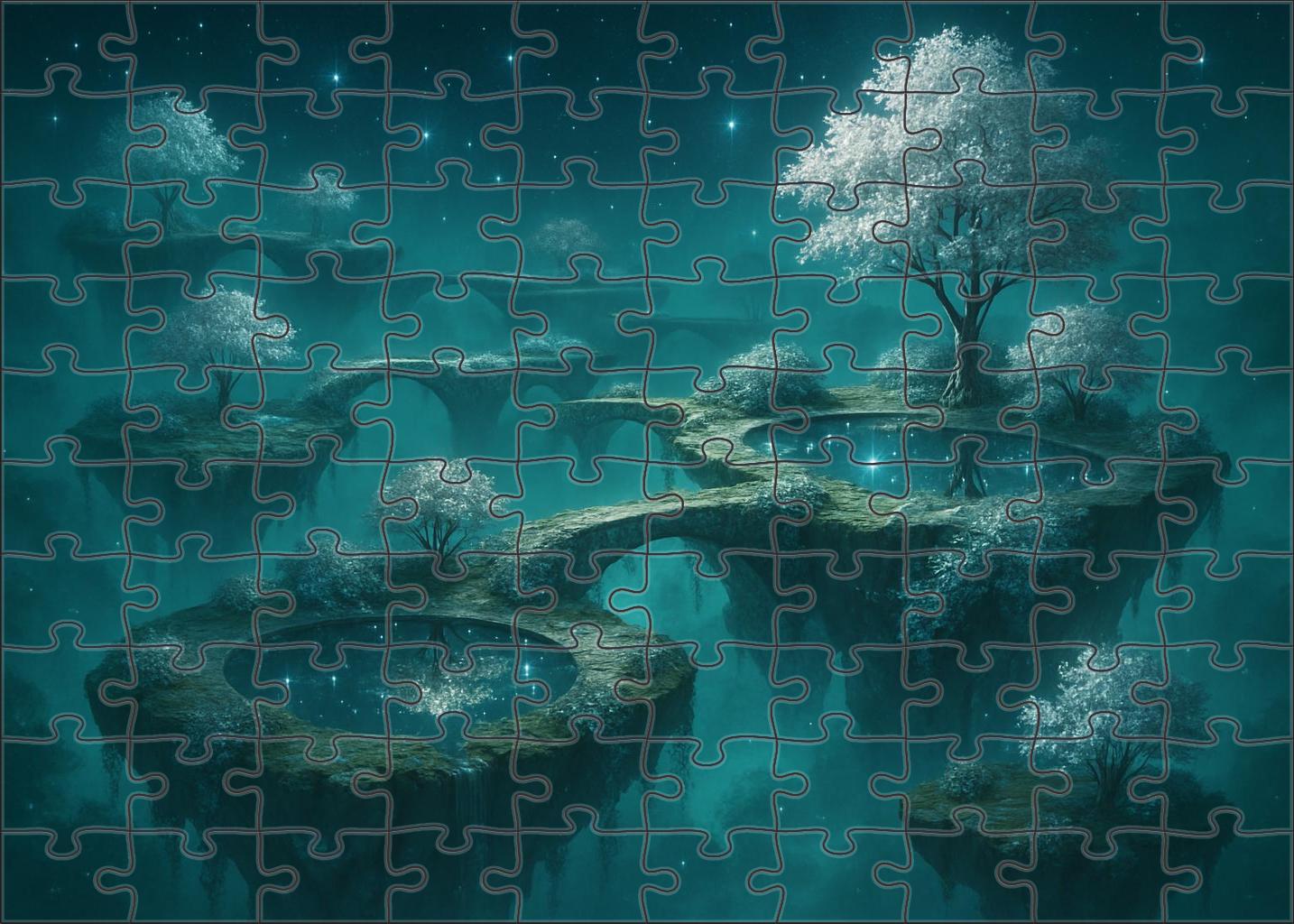 The Floating Gardens Of Mirrored Twilight Puzzle For Adults