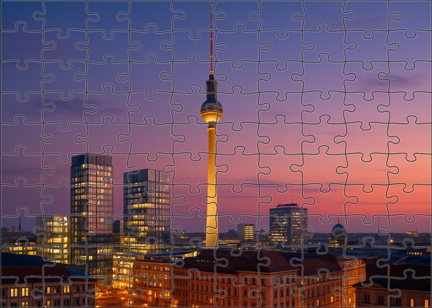 Berlin Skyline Post-reunification Growth With The Berlin Tv Tower Mini Puzzle
