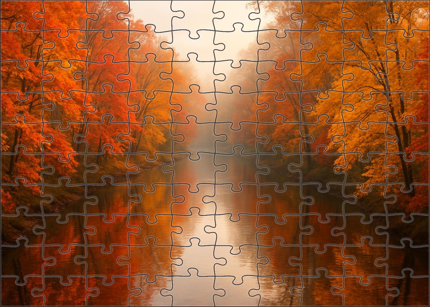 Autumn Riverside Passage Easy Puzzles