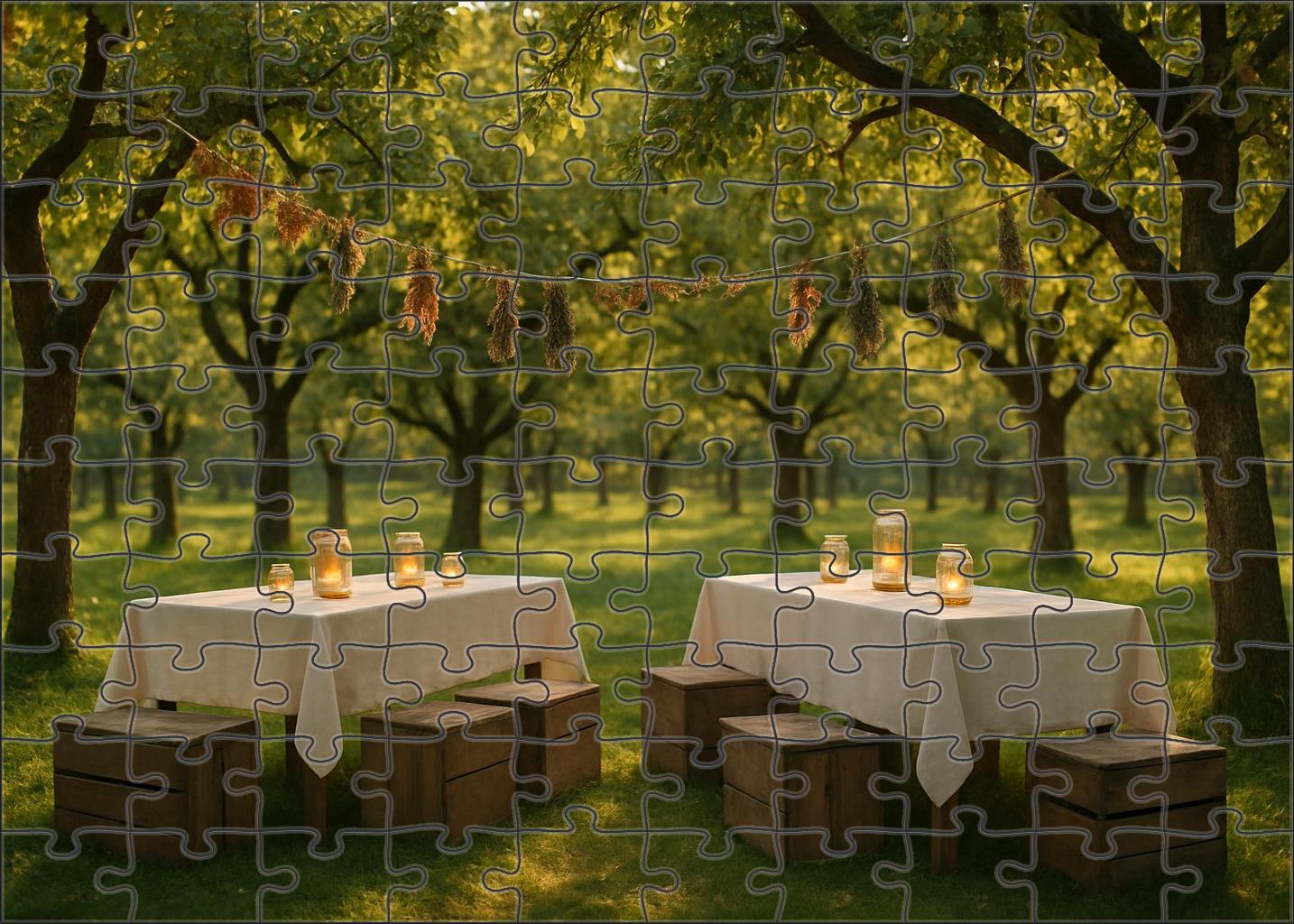 Sunlit Orchard Gathering Premium Puzzle Pieces