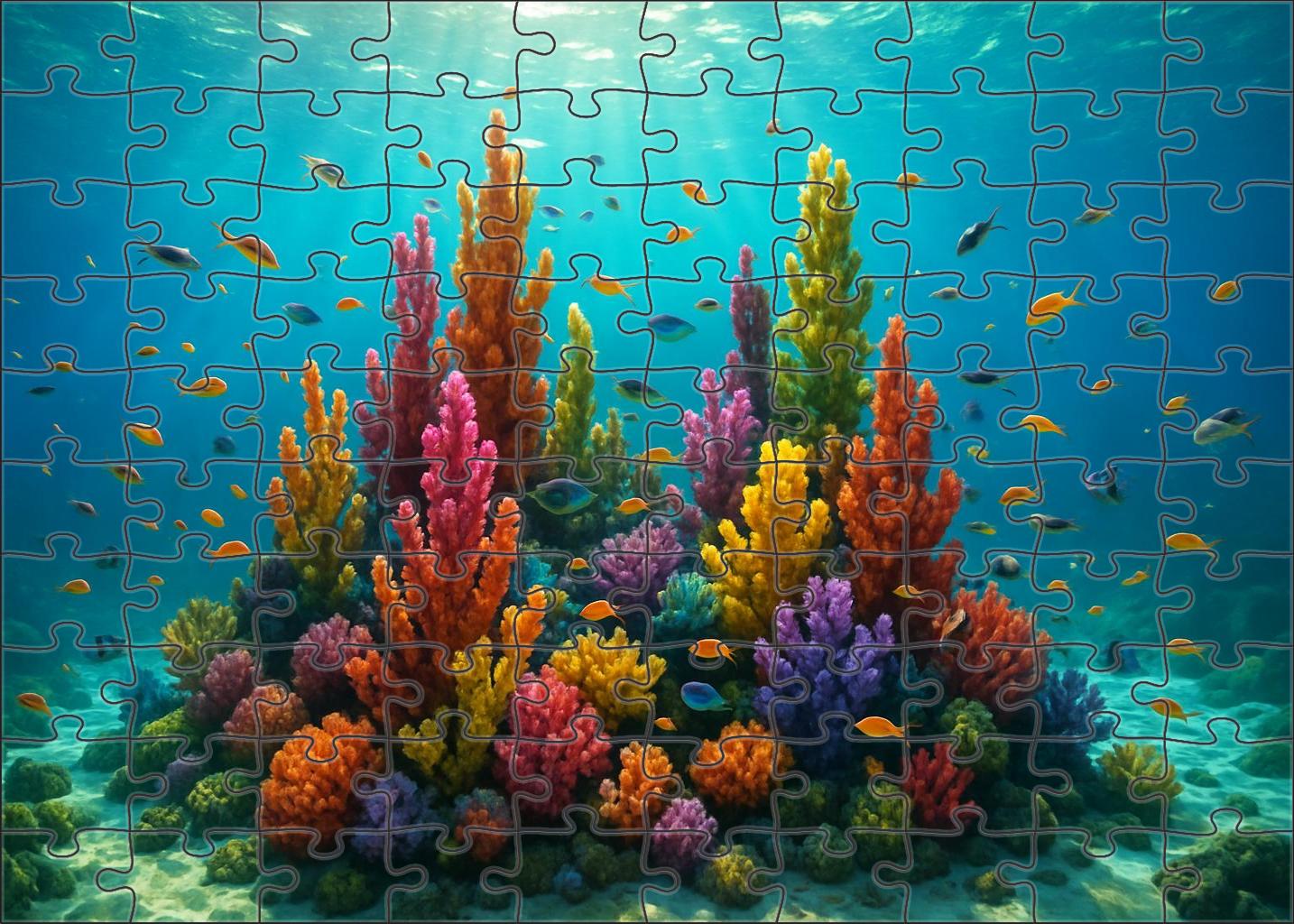 Radiant Coral Spires Colorful Pinnacles Piercing Clear Tropical Waters 200 Piece Puzzle