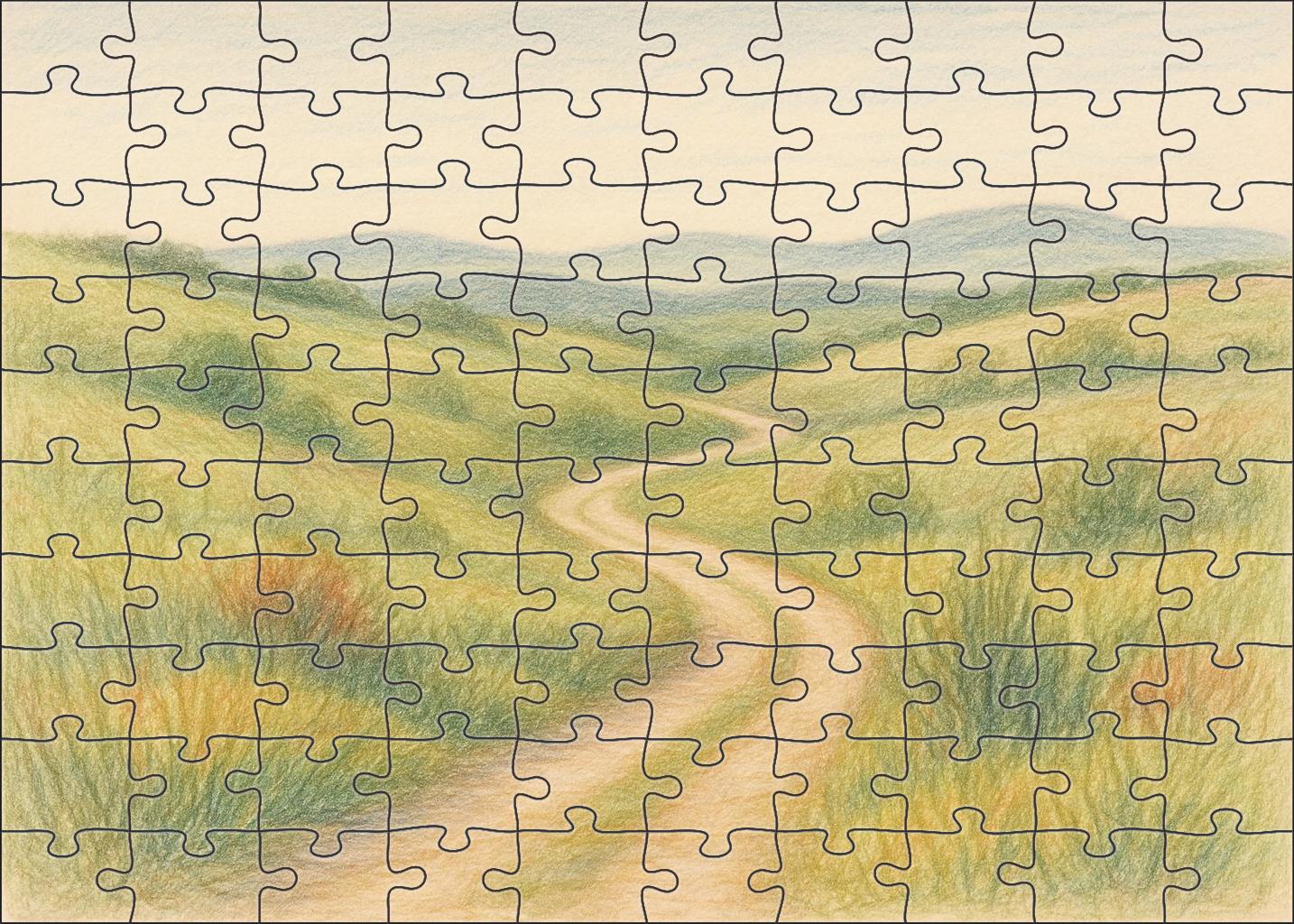 Quiet Countryside Path Fine Colored Pencil With Layered Texture Puzzle Challenge