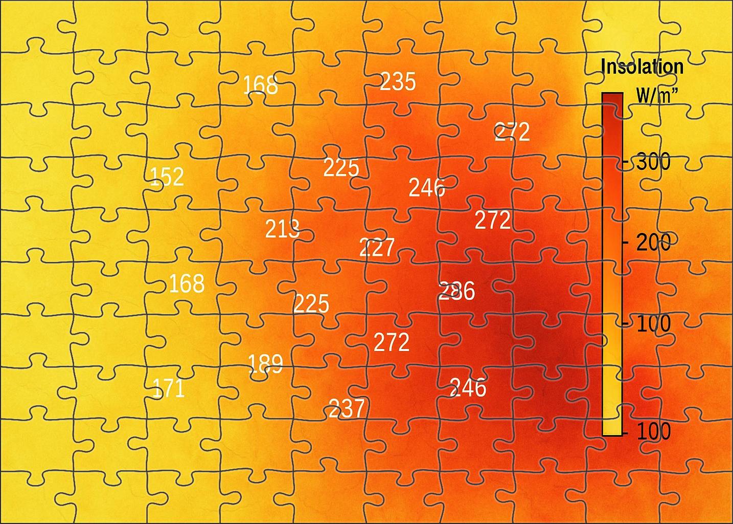Solar Insolation Gradient Map Mini Puzzle
