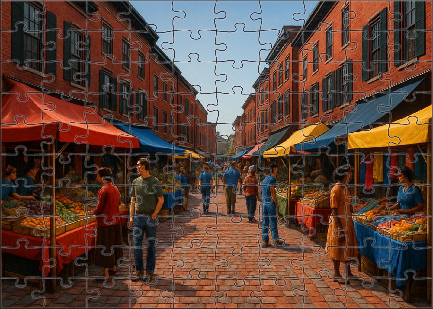 Crimson Market Row 20 Piece Puzzle