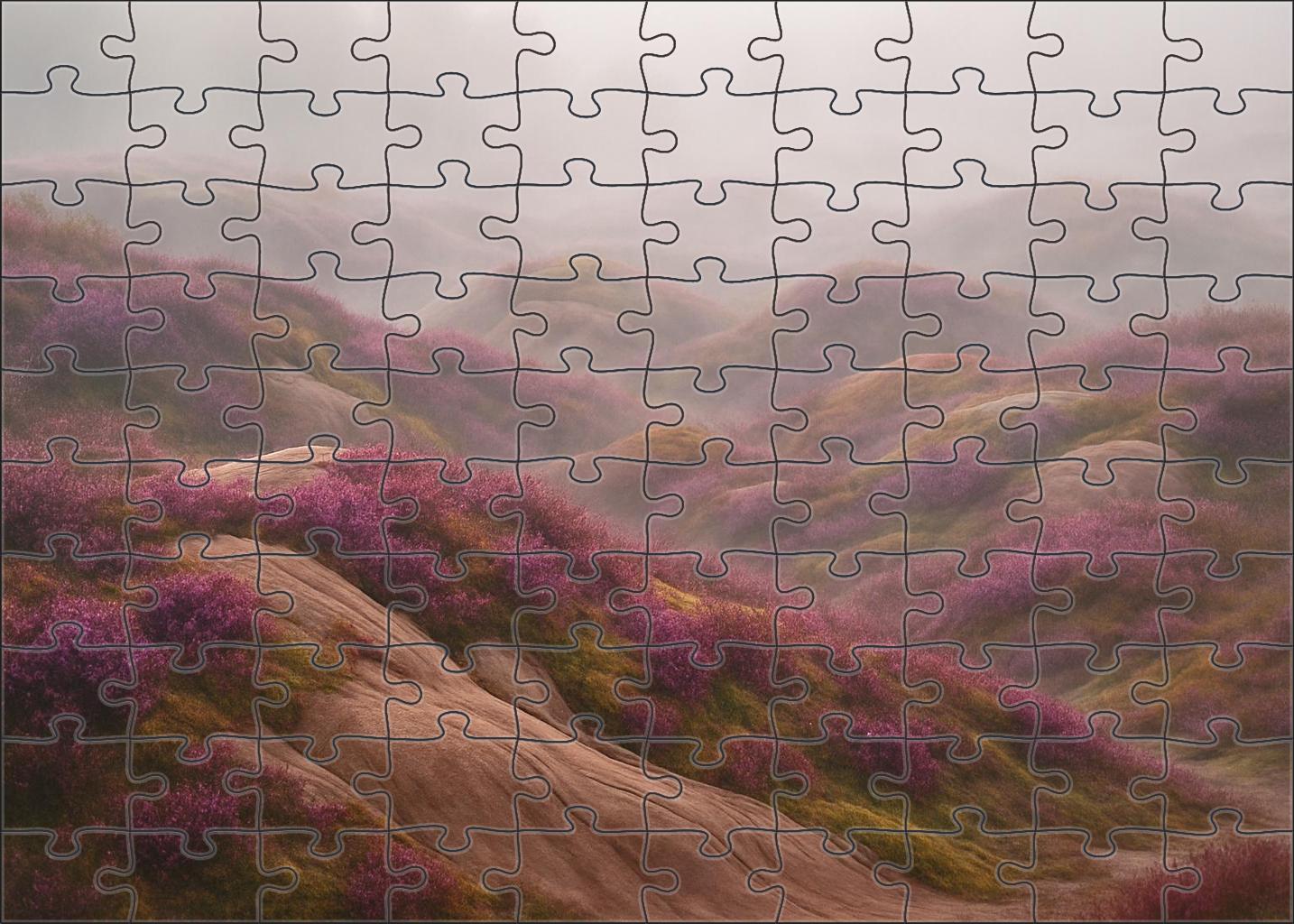Rolling Highlands Of Heather And Moss Mini Puzzle