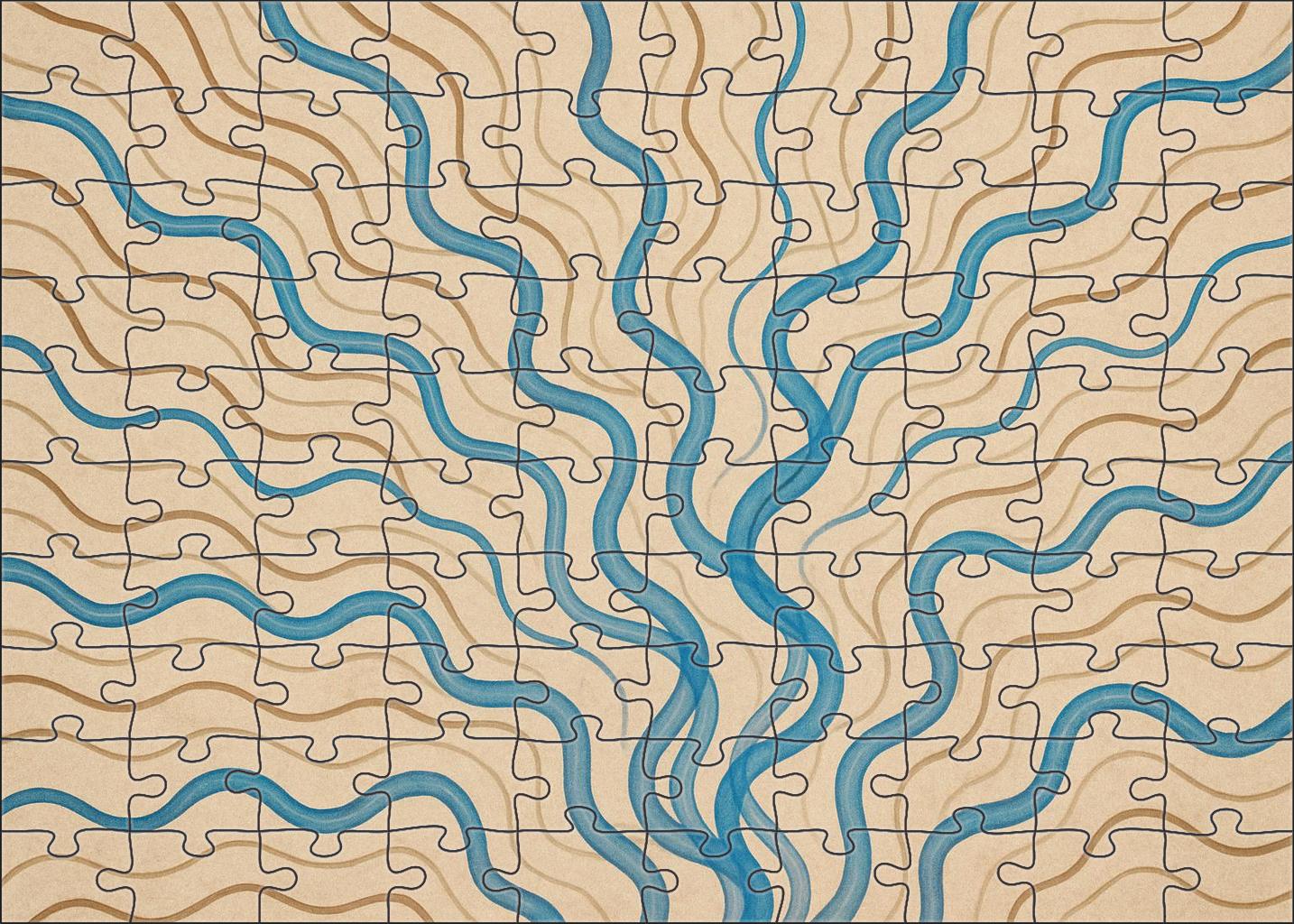 Historical River Meander Evolution Puzzle Collection
