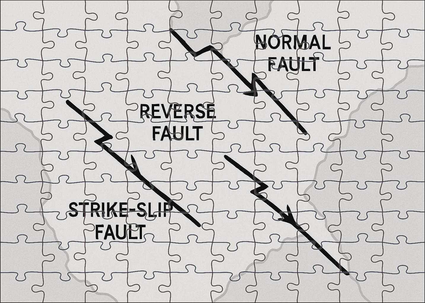 Geologic Fault Line Sketch Map Puzzle Collection