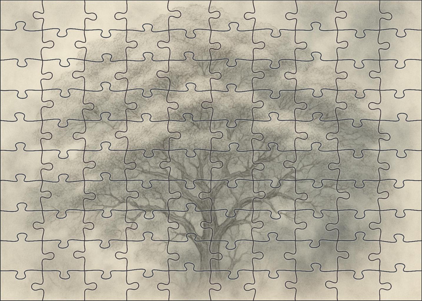 Mystical Forest Canopy Delicate Pen And Wash Technique Custom Jigsaw Puzzle