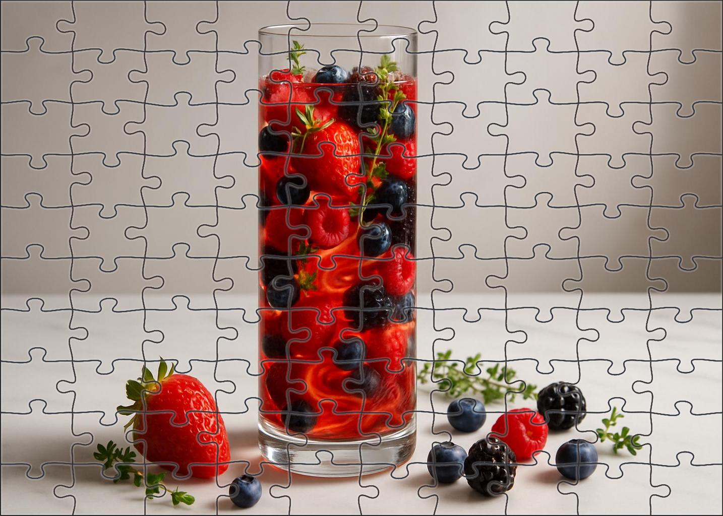 Berry Cascade Towering Triumph Of Reds And Blues 20 Piece Puzzle