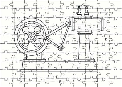 Mechanical Device Schematic Precise Technical Pen Drawing With Clean Linework Mini Puzzle