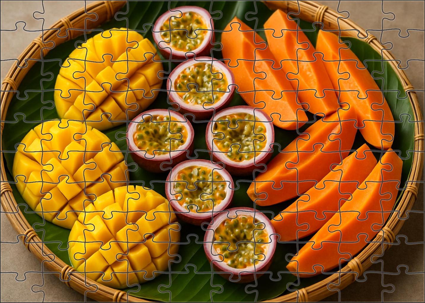 Sunshine Platter Mango Papaya And Passion Fruit Medley 20 Piece Puzzle