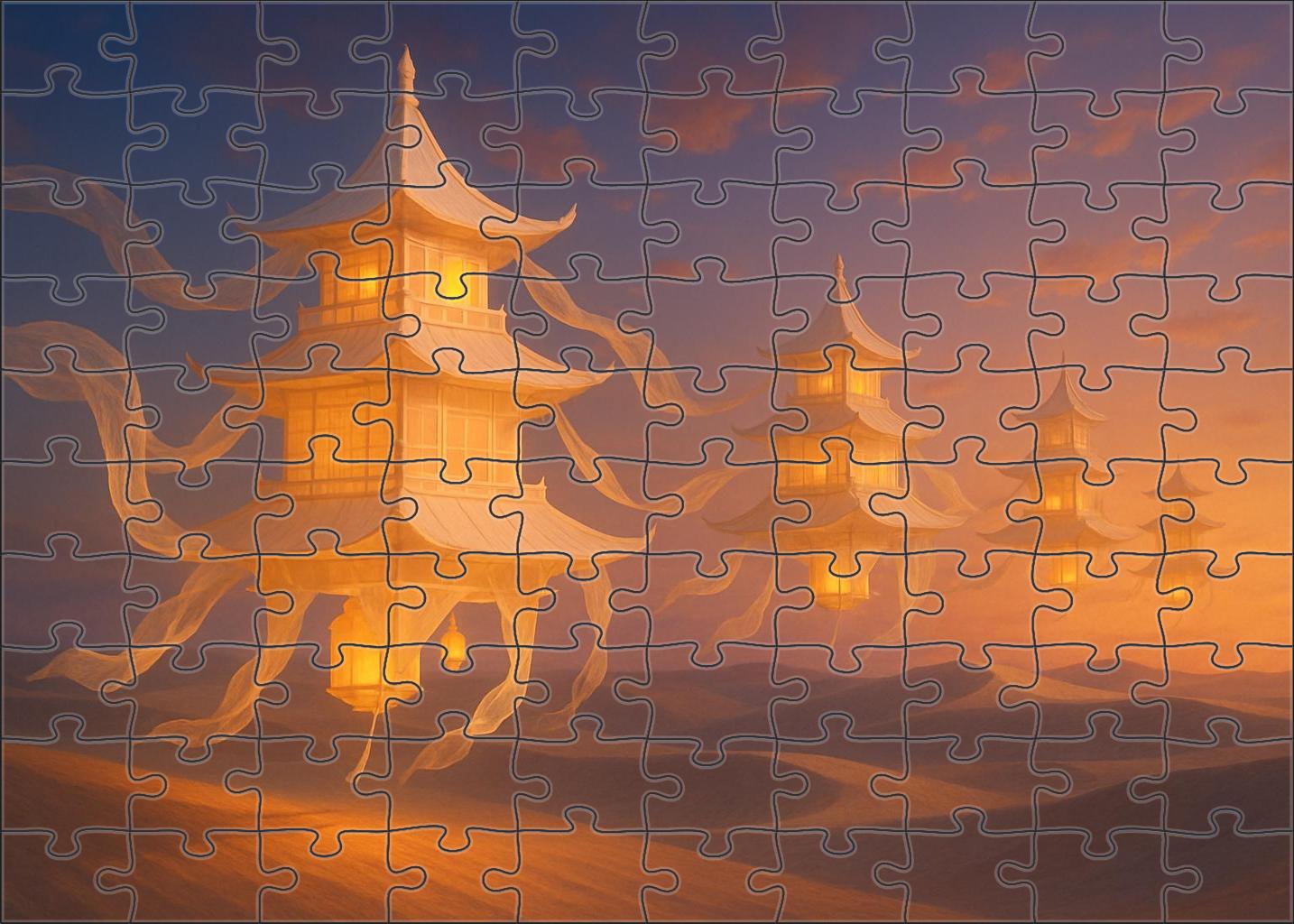 Desert Of Floating Origami Temples 300 Piece Puzzle