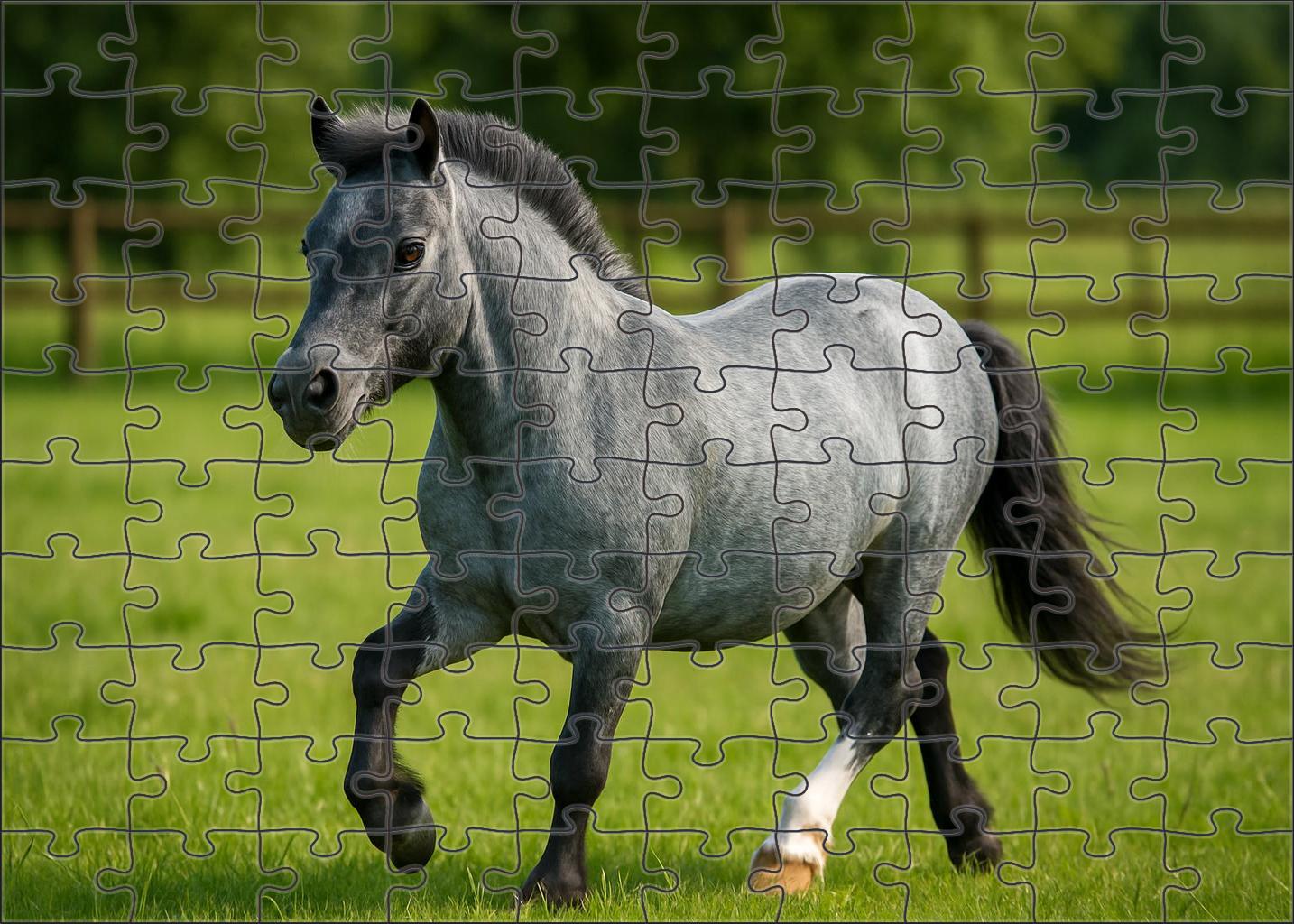 Luna Mist Ethereal Blue Roan Pony With Sprightly Demeanor Mini Puzzle