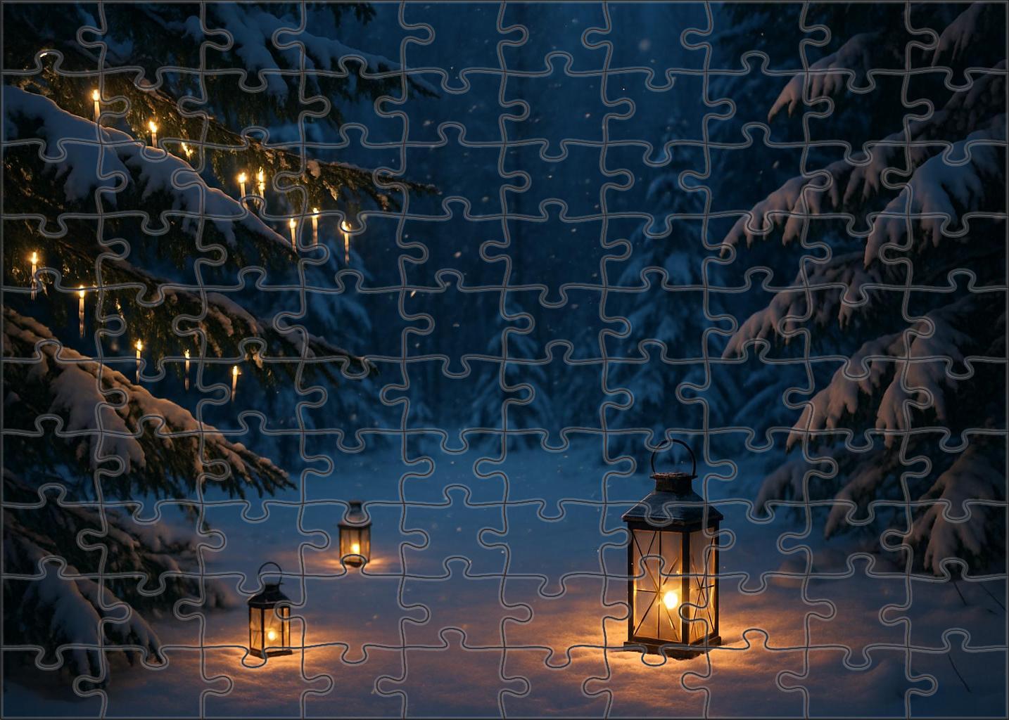 Twilight Snowfall Sanctuary Large Format Puzzle