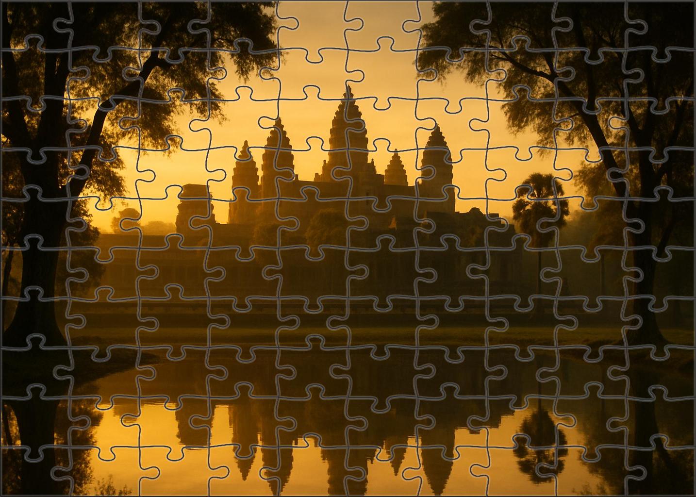 Angkor Wat Siem Reap Cambodia  Recognized By 8012 Globally As The Largest Religious Monument Puzzle Challenge
