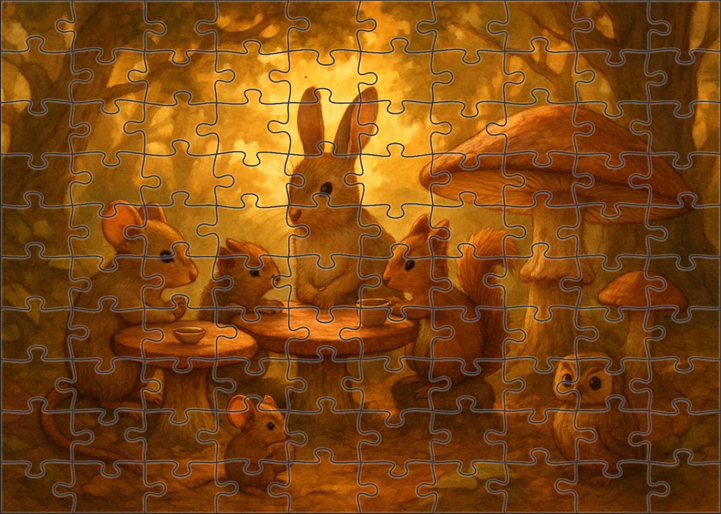 Whimsical Forest Tea Ceremony Puzzle Collection
