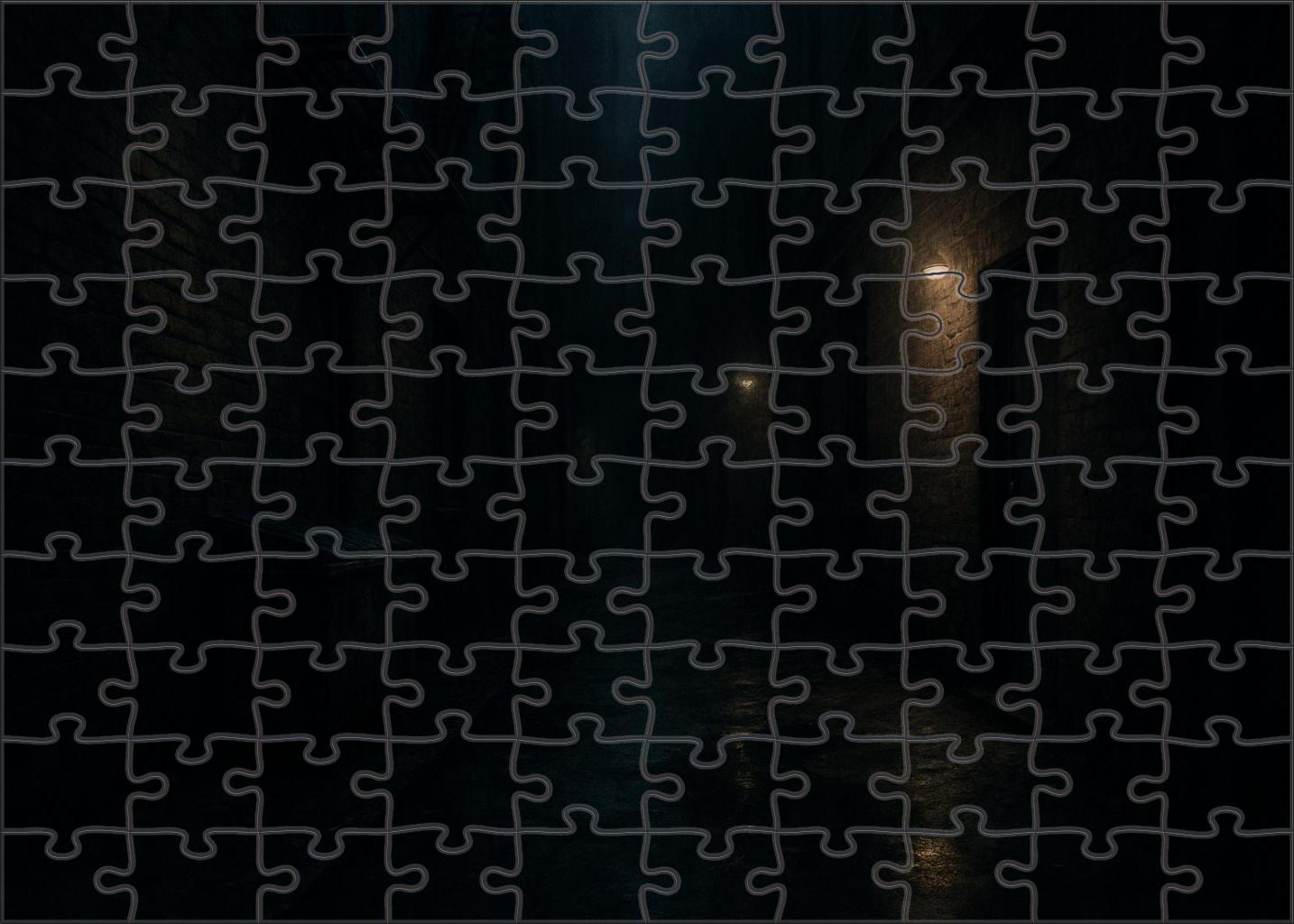 Nocturnal Urban Alleyway Sketch Soft Charcoal With Blurred Shadow Effects Puzzle For Kids