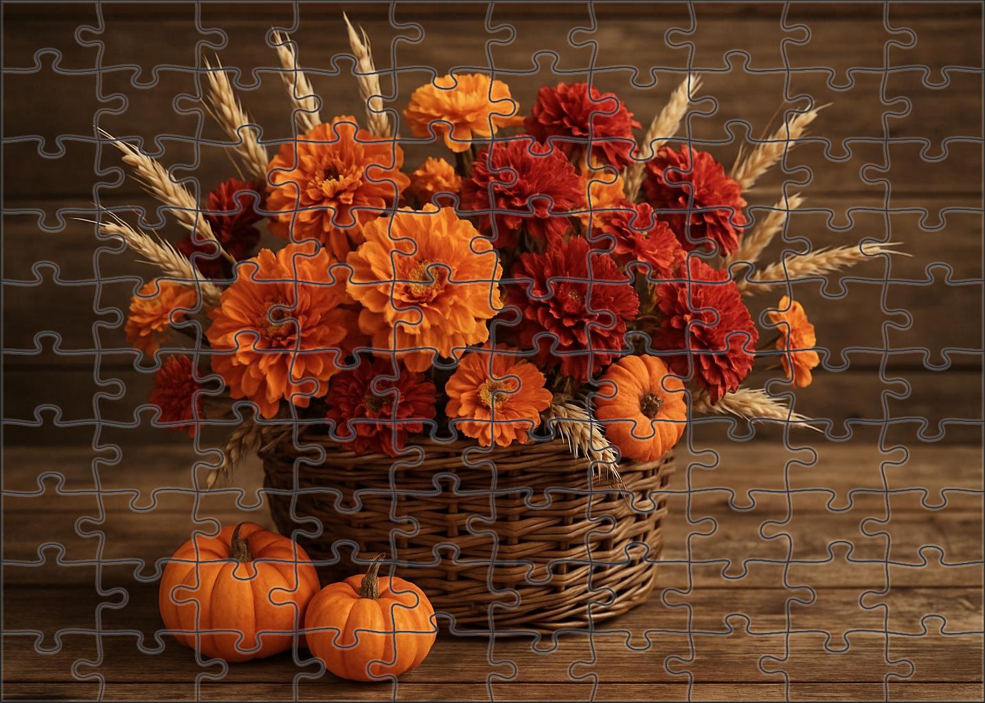 Rustic Autumn Bounty Basket Challenging Puzzles