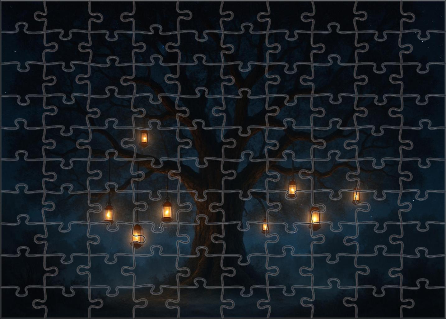 The Lantern Tree At Midnight Large Format Puzzle