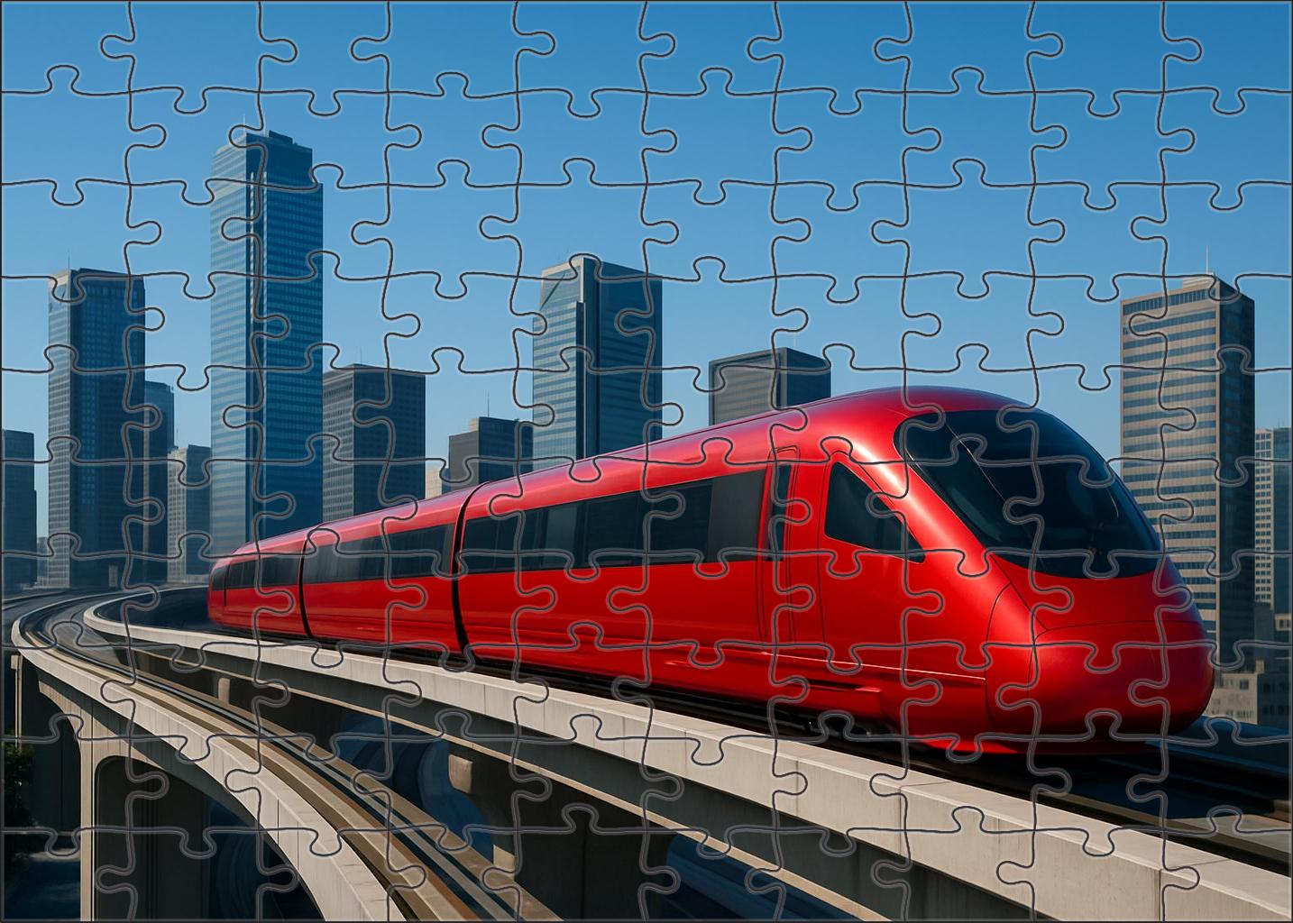 Crimson Express Maglev 300 Piece Puzzle