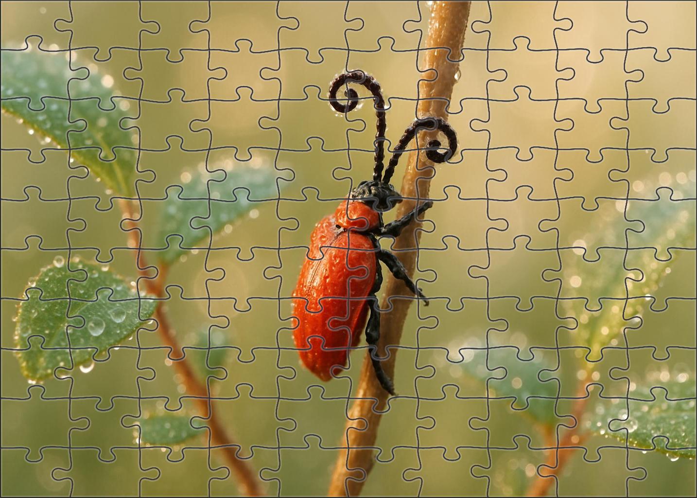 Crimson Spiral Beetle Miniature Climber With Helical Horns Puzzle For Adults
