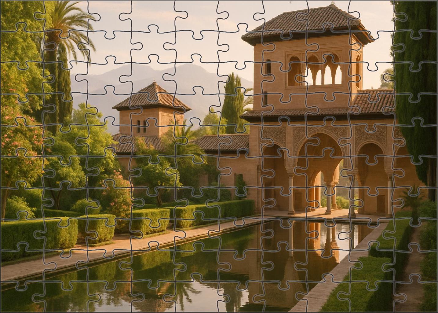 The Alhambra Perched On A Hilltop In Granada Spain Recognized By 7001 Globally As A Masterpiece Of Islamic Art And Moorish Palace Architecture 20 Piece Puzzle