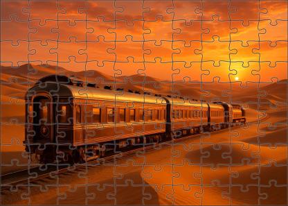 Golden Oasis Luxury Train Opulent Electric Sleeper With Gourmet Dining 20 Piece Puzzle