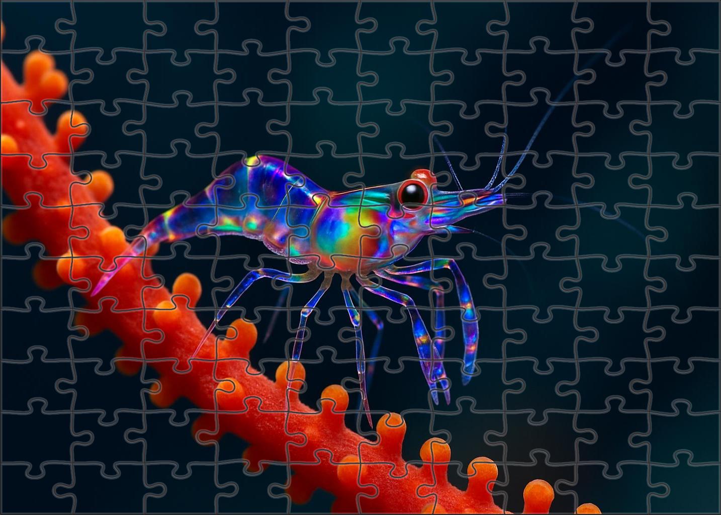 Opaline Coral Shrimp Tiny Cleaner With Transparent Limbs And Iridescent Body 200 Piece Puzzle