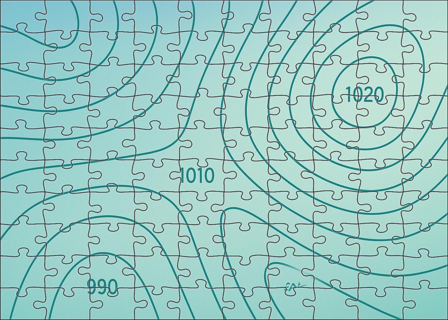 Atmospheric Pressure Isoline Map 500 Piece Puzzle