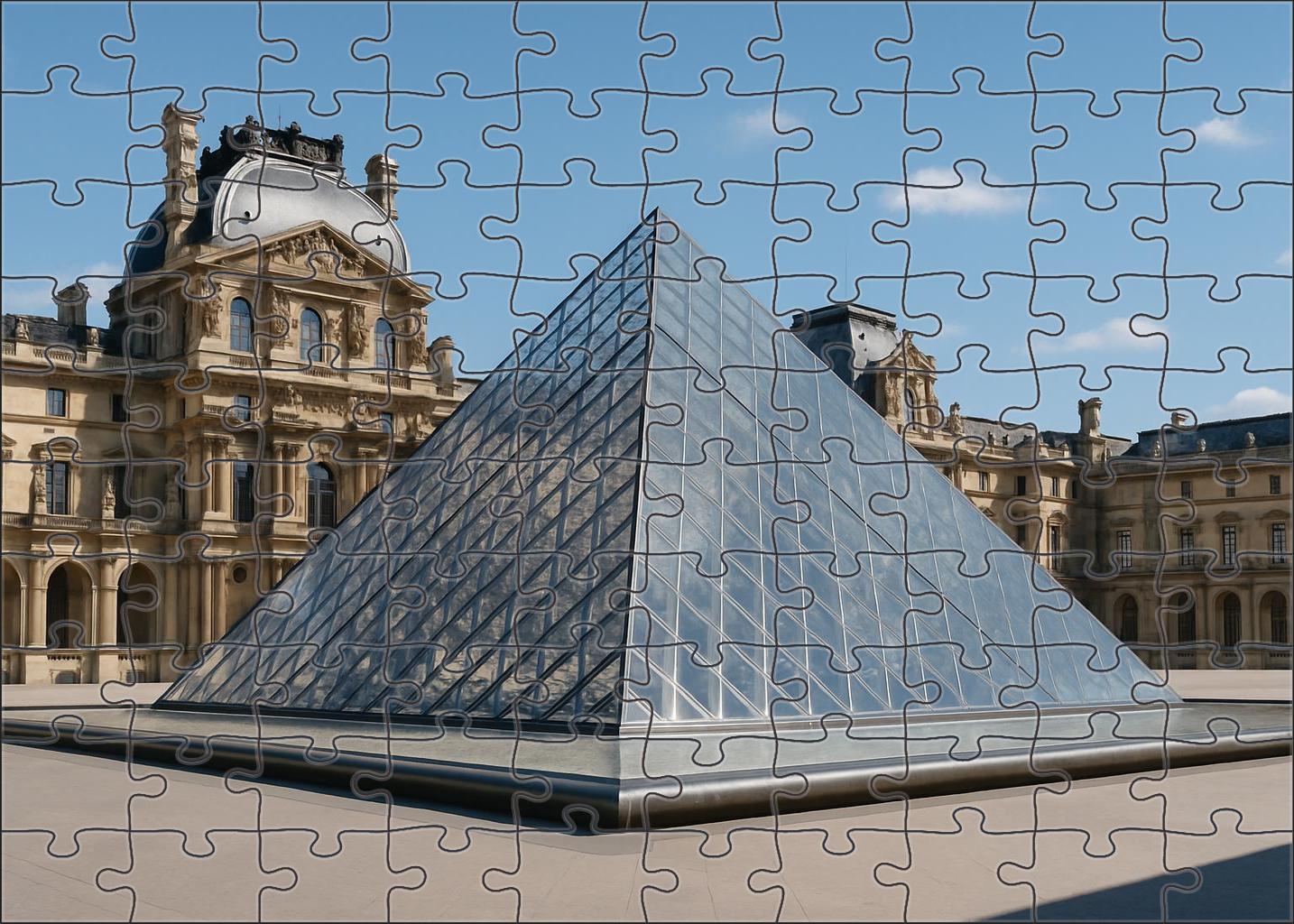 The Louvre Pyramid Located In Paris France Identified By 7800 Globally As A Striking Fusion Of Classical And Contemporary Architecture Large Format Puzzle