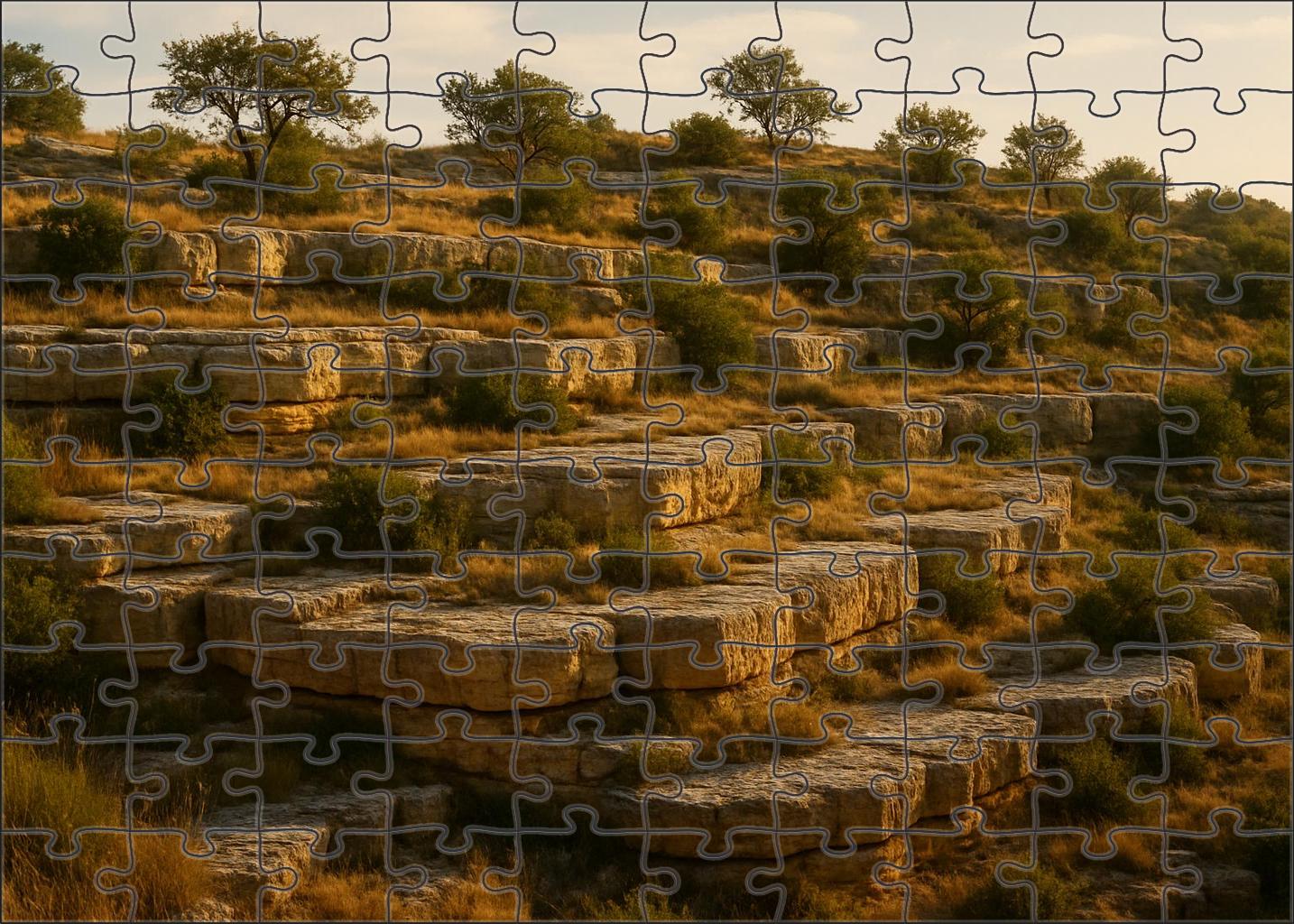 Golden Limestone Terrace Large Format Puzzle