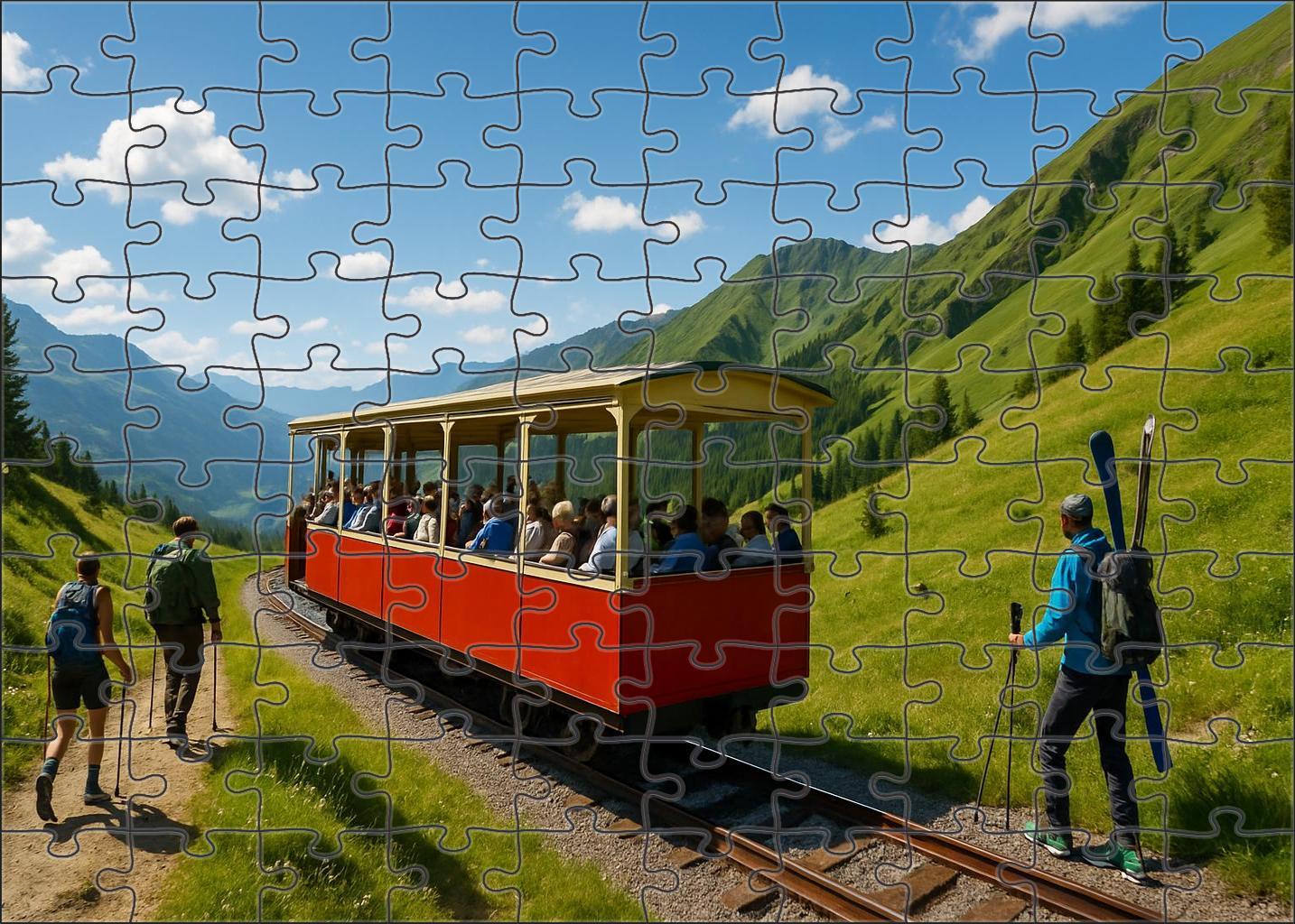 Compressed Air-driven Mountain Tramway 500 Piece Puzzle
