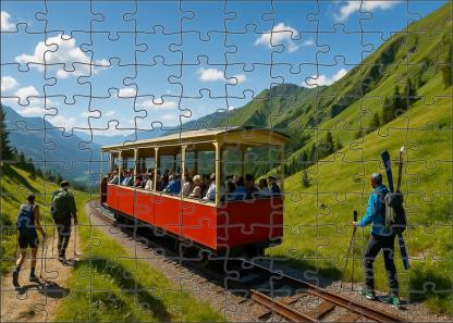 Compressed Air-driven Mountain Tramway 500 Piece Puzzle