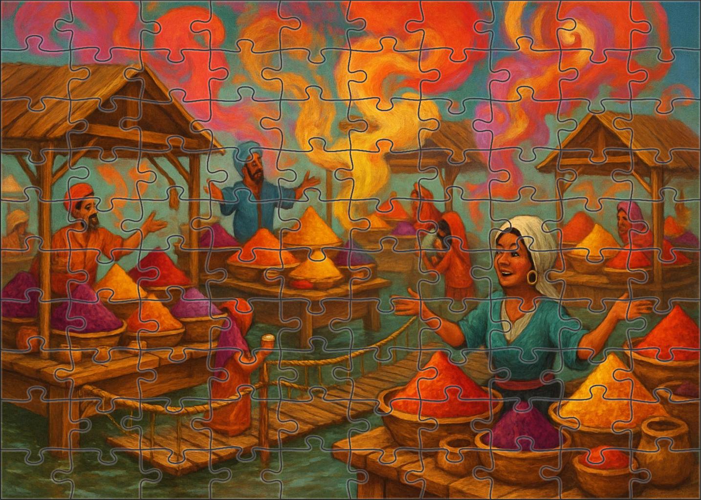 The Floating Market Of Secret Spices Easy Puzzles