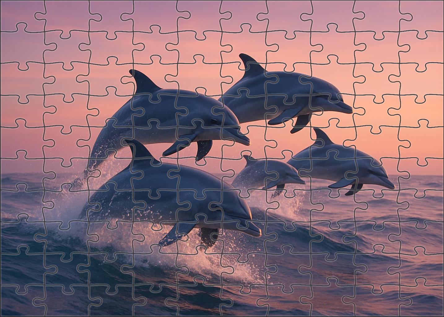 Duskwave Dolphin Sleek Mammal Of The Twilight Surf 200 Piece Puzzle