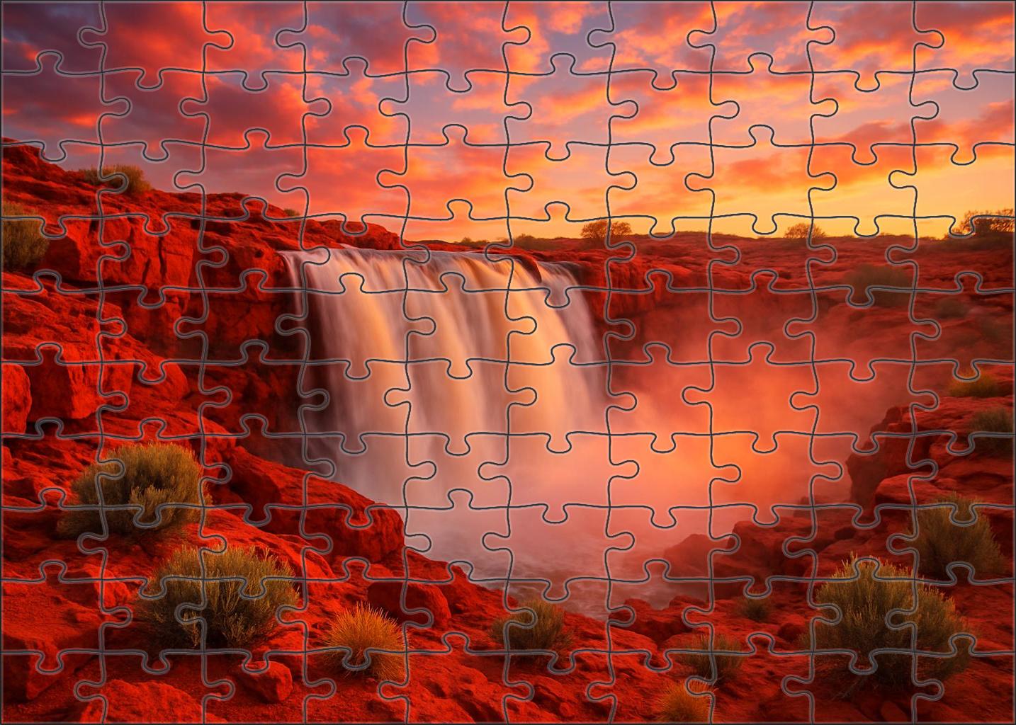 Crimson Sunset Torrent 100 Piece Puzzle