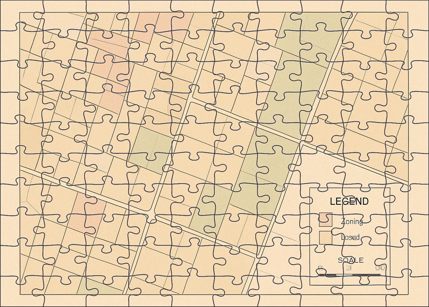 Cadastral Parcel Grid Map 20 Piece Puzzle