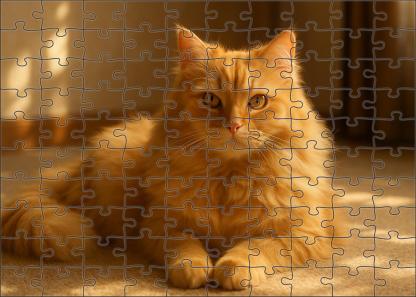 Golden Mirage Radiant Golden-hued Longhair With Affectionate Heart 200 Piece Puzzle