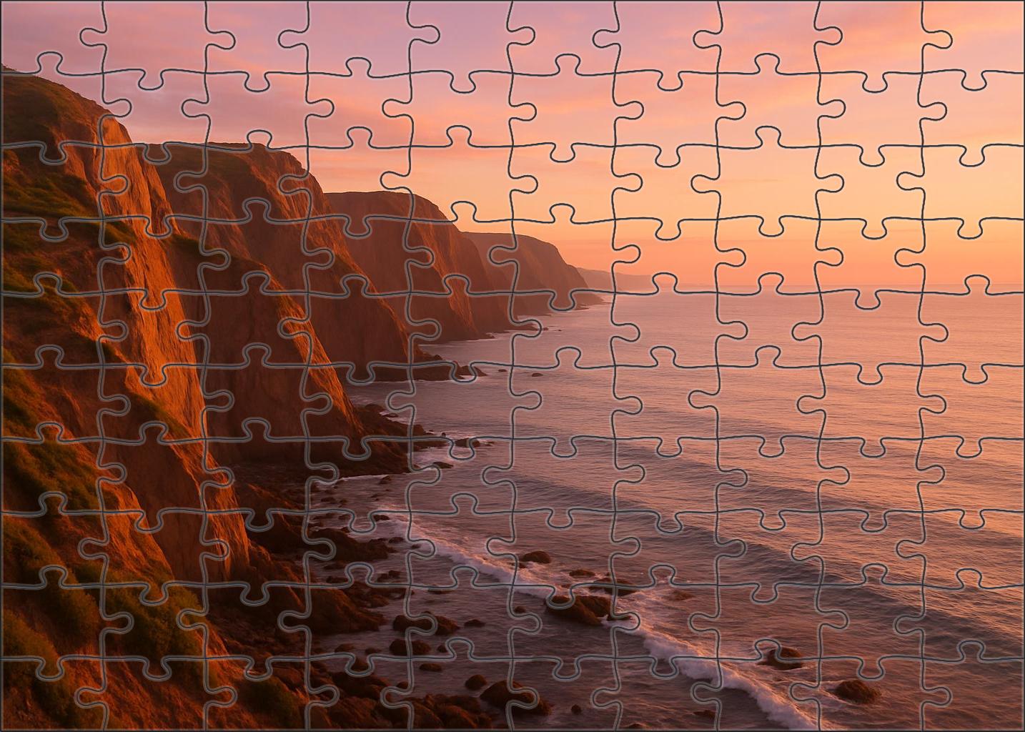 Sunrise Cliff Coast Unique Puzzle Design