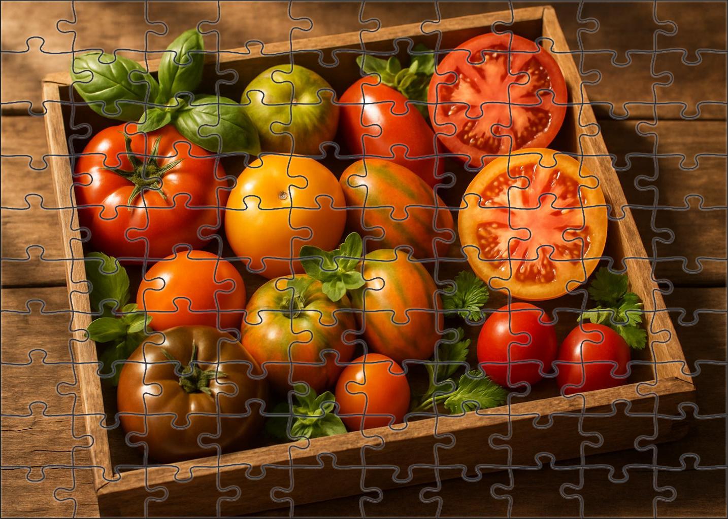 Colorful Crate Medley Heirloom Tomatoes And Fresh Herbs Fusion 500 Piece Puzzle