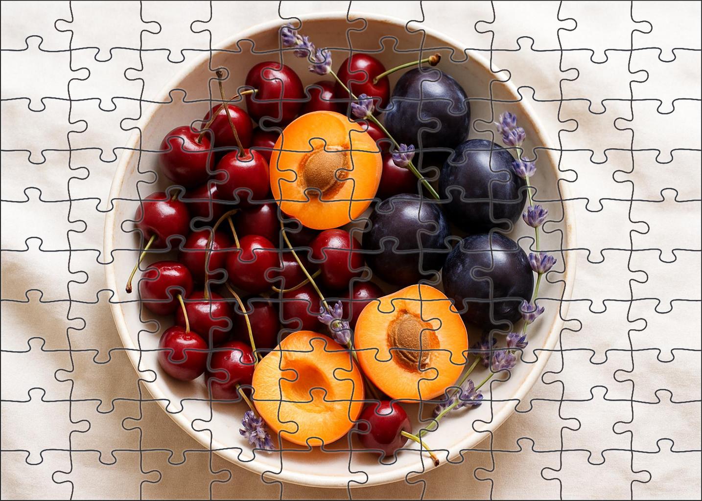 Berry And Stone Fruit Harmony Cherries Apricots And Black Plums 20 Piece Puzzle