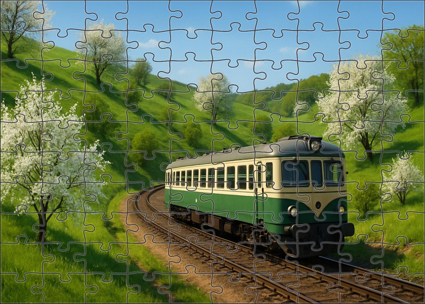 Emerald Valley Vintage Railcar Premium Puzzle Pieces